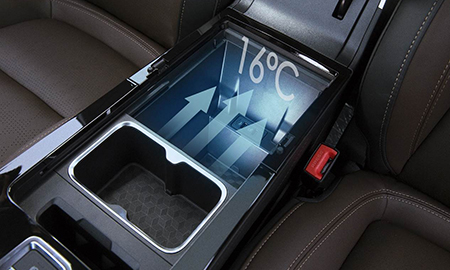Armrest with cold storage